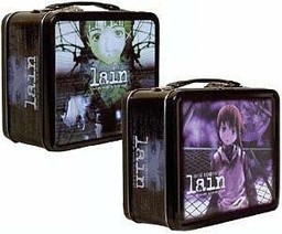 A small and somewhat low-resolution product photo showing the front and back of the original full-size Lain Lunchbox DVD set.